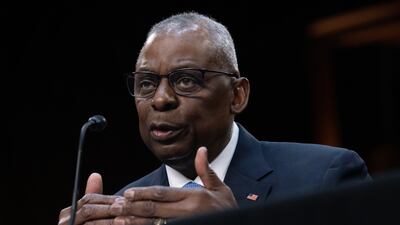 US Defence Secretary Lloyd Austin appears before the Senate Armed Services Committee on Tuesday. EPA