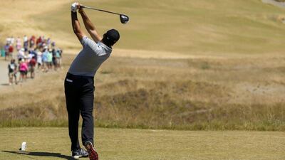 Jason Day hits his tee shot on the fourth hole. Erik S Lesser / EPA / June 20, 2015