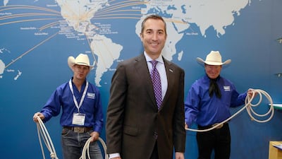 John Ackerman, executive vice president of Global Strategy & Development at Dallas/Fort Worth International Airport, is photographed at the Arabian Travel Market in Dubai on May 4, 2015. Sarah Dea / The National