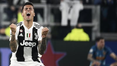 Juventus' Portuguese defender Joao Cancelo celebrates. AFP