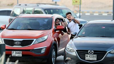 Enthusiastic rounders from Dubai drive up to Sharjah for a cup of karak. Chris Whiteoak / The National