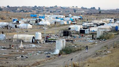 A view shows tents at Hammam Al-Alil camp where displaced Iraqis prepare to be evacuated, south of Mosul, Iraq, 10, 2020. Reuters