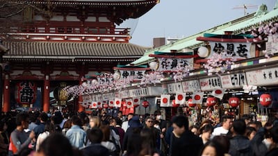 Visitors and tourists in the Asakusa district of Tokyo, Japan in March. The country anticipates a surge in tourism ahead of Tokyo hosting the Olympics in 2020. Akio Kon / Bloomberg