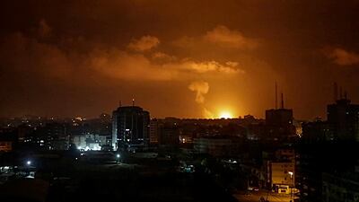Smoke rises after an Israeli airstrike in Gaza City. EPA