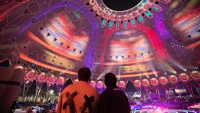 Since the Expo ended, the dome has been open for light shows beamed on to the roof.