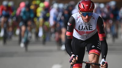 UAE Team Emirates rider Brandon McNulty leads a breakaway during the fifth stage of the Paris-Nice race. AFP