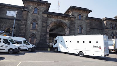 A Serco vehicle outside Wandsworth prison. Reuters