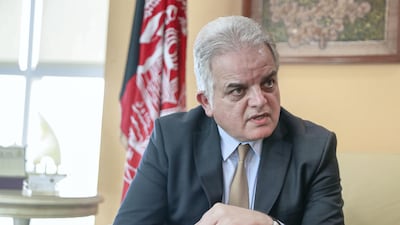 Afghanistan ambassador Farid Zikria speaks with The National at his office in Abu Dhabi September 25, 2019. Victor Besa / The National.