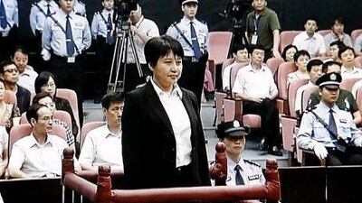 Gu Kailai at trial in Hefei on Thursday.
