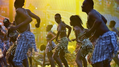 Dancers perform during the opening ceremonies of the 2015 Africa Cup of Nations final between Ivory Coast and Ghana on Sunday night in Equatorial Guinea. Issouf Sanogo / AFP