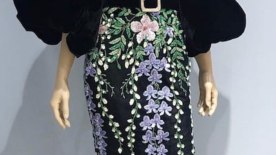 Harvey Cenit created this off-the-shoulder, embroidered dress. Photo: Harvey Cenit / Instagram