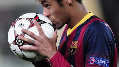 Neymar scored Barcelona's third, fourth and fifth goals all within the span of 14 minutes on Wednesday night. Josep Lago / AFP