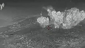 Video released by the Israeli army shows explosions on Ali Al Taher ridge in southern Lebanon. AFP