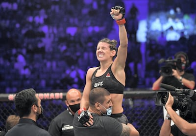 Marina Rodriguez after her knockout victory over Amanda Ribas during UFC 257. Zuffa LLC