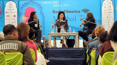 Lebanese author Hanan Al-Shaykh, centre, is 'at it again' and returns to the adventures of Huda and Yvonne in her latest novel. AFP