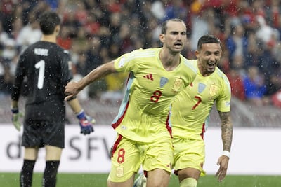 Fabian Ruiz scored twice in Spain's 4-1 win over Switzerland. EPA