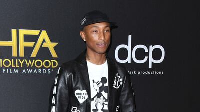 Wearing clothes from his own label, Human Made, for the 23rd Annual Hollywood Film Awards in November 2019. AFP