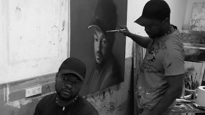 Artist Victor Sitali, who enjoys painting portraits, has been awarded a golden visa. Photo: Victor Sitali