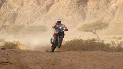 Hero Motosports Team Rally's Paulo Goncalves during Stage 4 on the 2020 Dakar Rally between Neom and Al Ula in Saudi Arabia. EPA