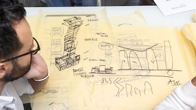 The architect's days are filled with discussing projects with team members, visiting the Mr C. building or a new site on which his team is working