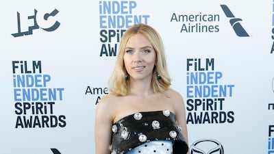 Scarlett Johansson, in Balmain, arrives for the Film Independent Spirit Awards in Santa Monica, California, on February 8, 2020. EPA
