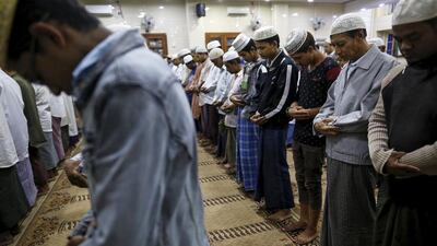 Muslims pray on the first day of Ramadan at a mosque in Taunggyi capital city of Shan State, Myanmar on June 19, 2015. Soe Zeya Tun / Reuters