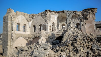 Gaza city's 17th century Qasr Al Basha, or the Pasha's Palace, which housed a museum and a girls' school, after it was struck by Israeli forces in the continuing war. AFP