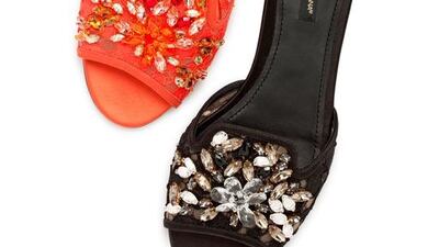 Stone-encrusted shoes, for the Middle East. Courtesy Dolce & Gabbana.