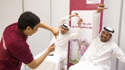 CPC employees take part in a health exhibition as a part of the Challenge Yourself initiative being run at the Crown Prince Court. Donald Weber / Crown Prince Court – Abu Dhabi