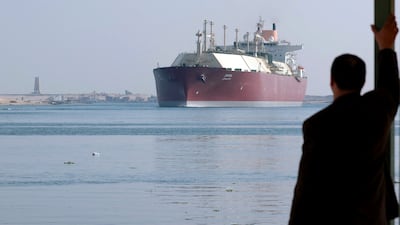 A Qatari LNG carrier passes through the Suez Canal. The EU’s new corporate sustainability directive calls for non-compliance fines of at least 5 per cent of a company’s annual global revenue. AFP