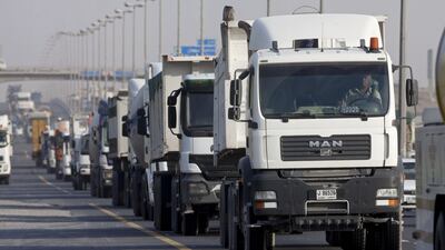 The ban on heavy-vehicle traffic in Ras Al Khaimah comes into effect immediately and drivers breaking the rule will be fined Dh1,000. Jeff Topping / The National