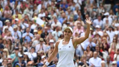Ashleigh Barty after her 6-3, 7-6 win over Angelique Kerber.