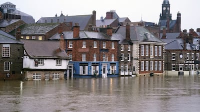 Floodwaters in York, Yorkshire, after the River Ouse burst its banks. PA
