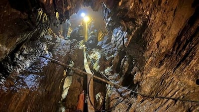 Rescuers work to save people trapped in a cave in Xaisomboun Province, Laos. Reuters