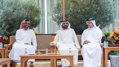 Sheikh Mohammed bin Rashid, Vice President and Ruler of Dubai, received Sheikh Mansour bin Zayed, Deputy Prime Minister and Minister of Presidential Affairs, and Sheikh Tahnoun bin Zayed, the UAE's National Security Adviser, in Dubai on Monday. All photos: Dubai Media Office