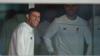 epa05178840 Liverpool's James Milner attends a training session at Melwood training facility in Liverpool, Britain, 24 February 2016. Liverpool FC play FC Augsburg at Anfield on the 25 February 2016 in an UEFA Europa League round of 32 match. EPA/PETER POWELL