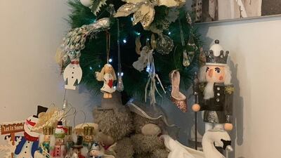 Dubai resident Julie Joseph and her family have opted to use several smaller Christmas trees across their apartment. Photo: Julie Joseph