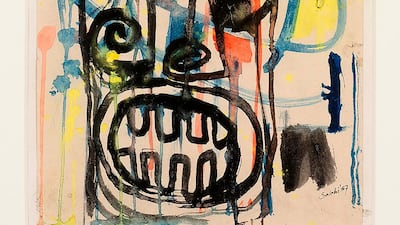 Ibrahim El Salahi's Untitled (1957), on show now at the Ashmolean Museum in Oxford