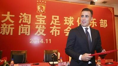 Fabio Cannavaro took over at Guangzhou Evergrande last November. Reuters Photo / November 5, 2014