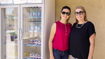Sumayyah Sayed, left, and Anne Mulcahy help to organise the Ramadan Sharing Fridges initiative. Reem Mohammed / The National