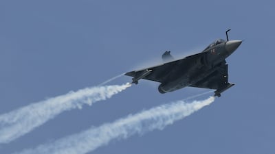 An Indian Air Force Tejas light combat aircraft at the Singapore Airshow in February this year. AFP