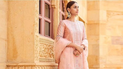 An embellished kameez abd pleated shalwar from Anita Dongre