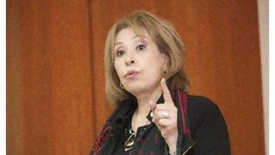 Salwa Kader speaks at The University of Wollongong in Dubai.