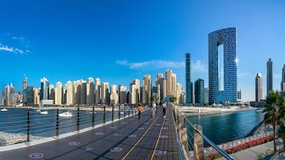 Bluewaters Island is accessible via footbridge.