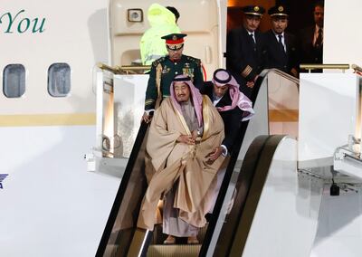 Saudi Arabia's King Salman arrives in Russia. Sergei Karpukhin / Reuters
