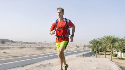 David Radford-Wilson is preparing to run the Marathon Des Sables in Morocco to raise money for a charity. Reem Mohammed / The National