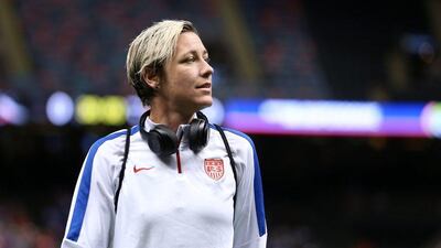 NEW ORLEANS, LA - DECEMBER 16: Abby Wambach #20 of the United States walks on the field before the women's soccer match against China at the Mercedes-Benz Superdome on December 16, 2015 in New Orleans, Louisiana. Chris Graythen/Getty Images/AFP== FOR NEWSPAPERS, INTERNET, TELCOS & TELEVISION USE ONLY ==