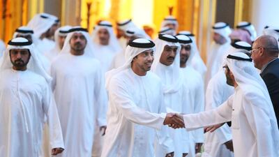 Sheikh Mansour bin Zayed, Deputy Prime Minister and Minister of Presidential Affairs, at the ceremony. Delores Johnson / The National