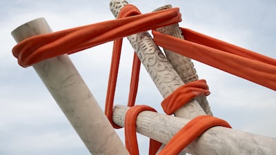 Union of Artists comprises seven crisscrossed pillars, representing the seven emirates. Getty Images