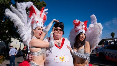 Presley made the jumpsuit fashionable during his career. Getty Images